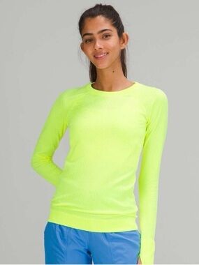 lululemon athletica Neon Yellow Textured Crew Sweater